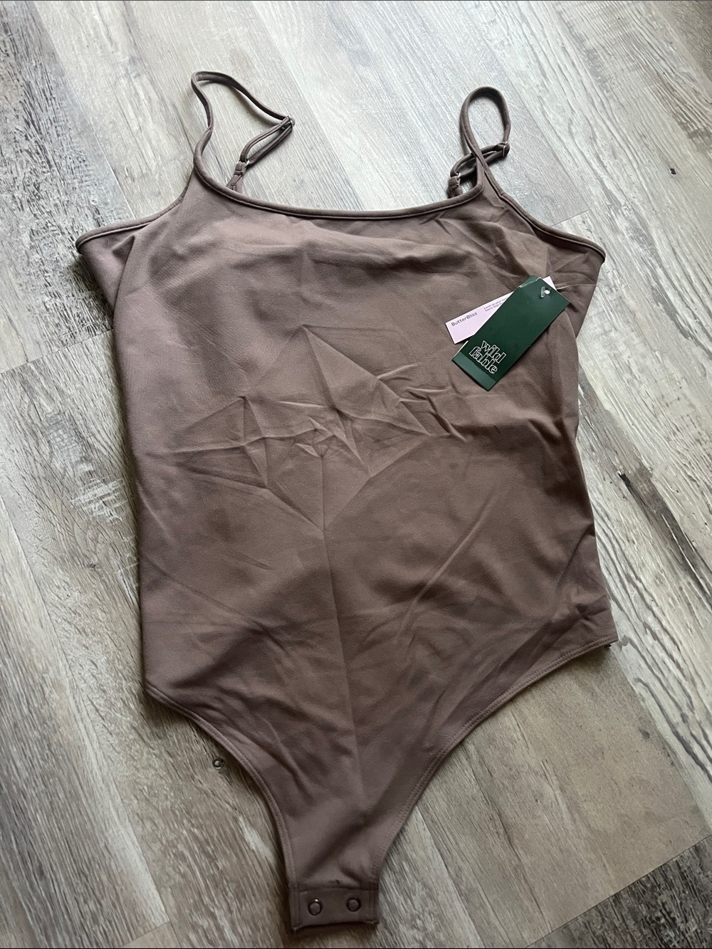 Everyday Seamless Taupe Thong Bodysuit with Adjustable Straps